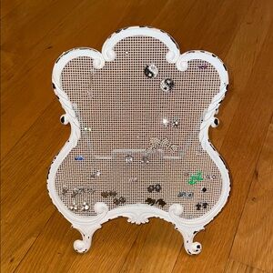 Vintage-Inspired White Jewelry Organizer with Earrings